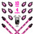 XK Glow Strips Single Color XKGLOW LED Accent Light Motorcycle Kit Pink - 10xPod + 4x8In
