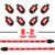 XK Glow Single Color XKGLOW LED Accent Light Motorcycle Kit Red - 8xPod + 2x8InStrips