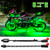 XK Glow Strips Single Color XKGLOW LED Accent Light Motorcycle Kit Green - 8xPod + 2x8In
