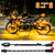 XK Glow Strips Single Color XKGLOW LED Accent Light Motorcycle Kit Amber - 8xPod + 2x8In