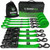 Rhino USA Heavy Duty Ratchet Tie-Down 4-Pack Green 1.6In X 15Ft