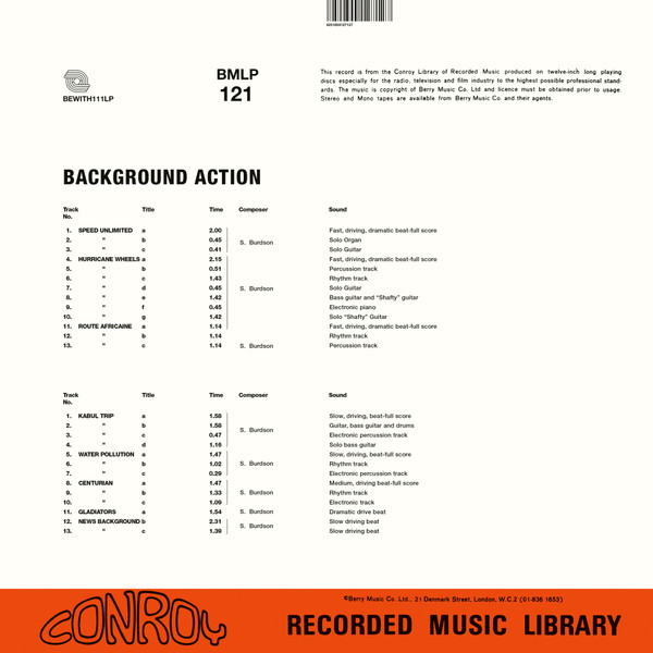 SAMMY BURDSON: Background Action (Conroy) LP