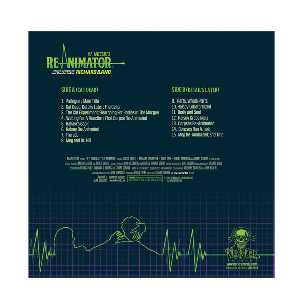 RICHARD BAND: Re-Animator (Original Motion Picture Score) ("Re-Agent" Green and Black Swirled Colored Vinyl) LP