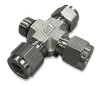 FITTING-FOUR-WAY, CNG 9/16-18UNF X 3/8" x 3/8" X 3/8" COMPRESSION