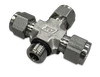 FITTING-FOUR-WAY, CNG 9/16-18UNF X 3/8" x 3/8" X 3/8" COMPRESSION