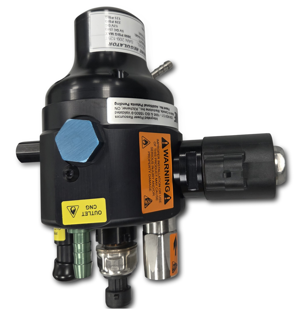 REGULATOR - SAN 209 SERIES, BLACKSTONE, 125 PSI, W/12V SOLENOID, HP SENSOR