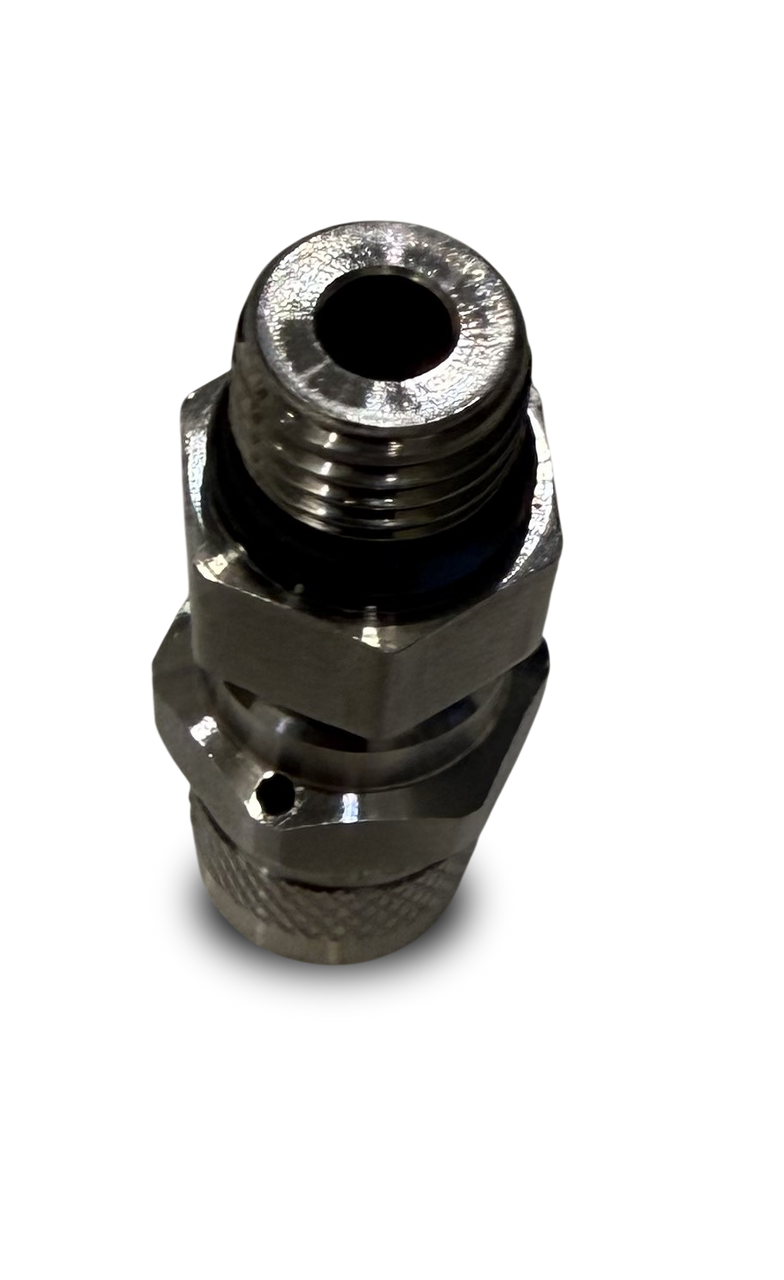 PURGE VALVE w/ SS BALL, 7/16-20, #4 (1/4") MALE ORB