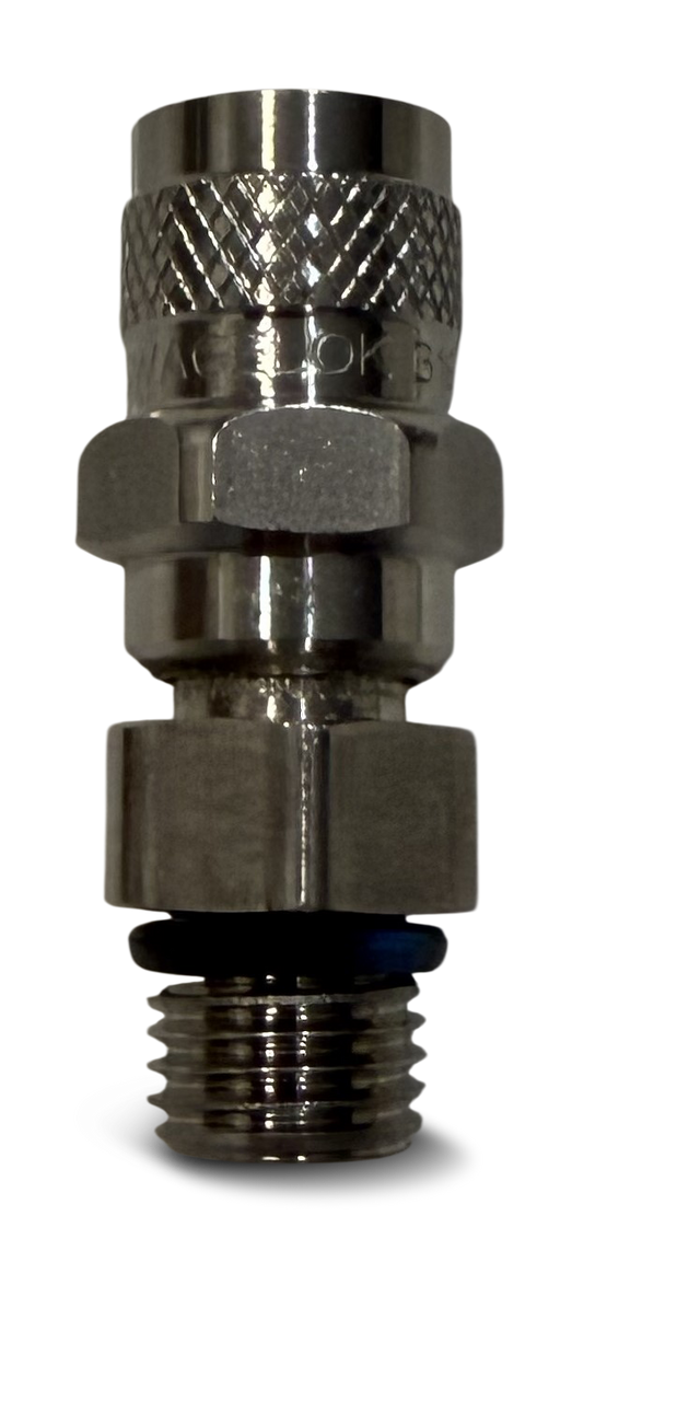 PURGE VALVE w/ SS BALL, 7/16-20, #4 (1/4") MALE ORB