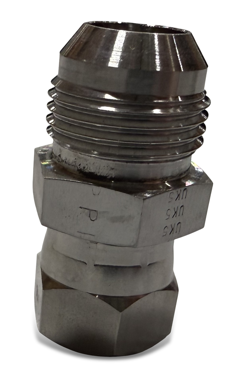 ADAPTER-#12 JIC MALE X #10 JIC FEMALE SWIVEL, SS