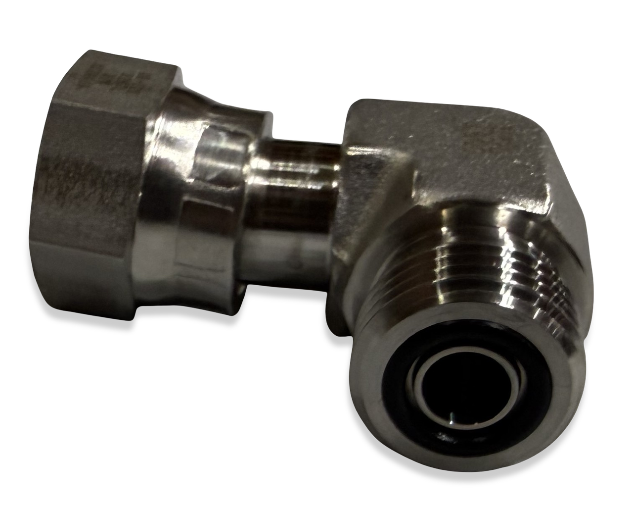 FITTING - 90° ELBOW-6 ORFS MALE X -6 ORFS FEMALE SWIVEL