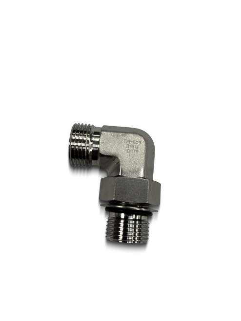 DK-LOK Adapter, 90° Elbow, #8 O-Ring Boss x #8 ORFS