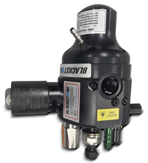 REGULATOR - SAN 209 SERIES, BLACKSTONE, 110 PSI, W/12V SOLENOID, HP SENSOR & TURBO CONNECTION