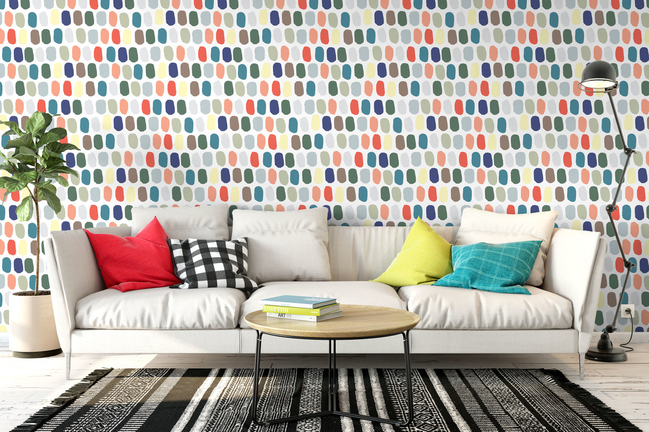 Colorful Dots Peel and Stick Wallpaper  Paperbird