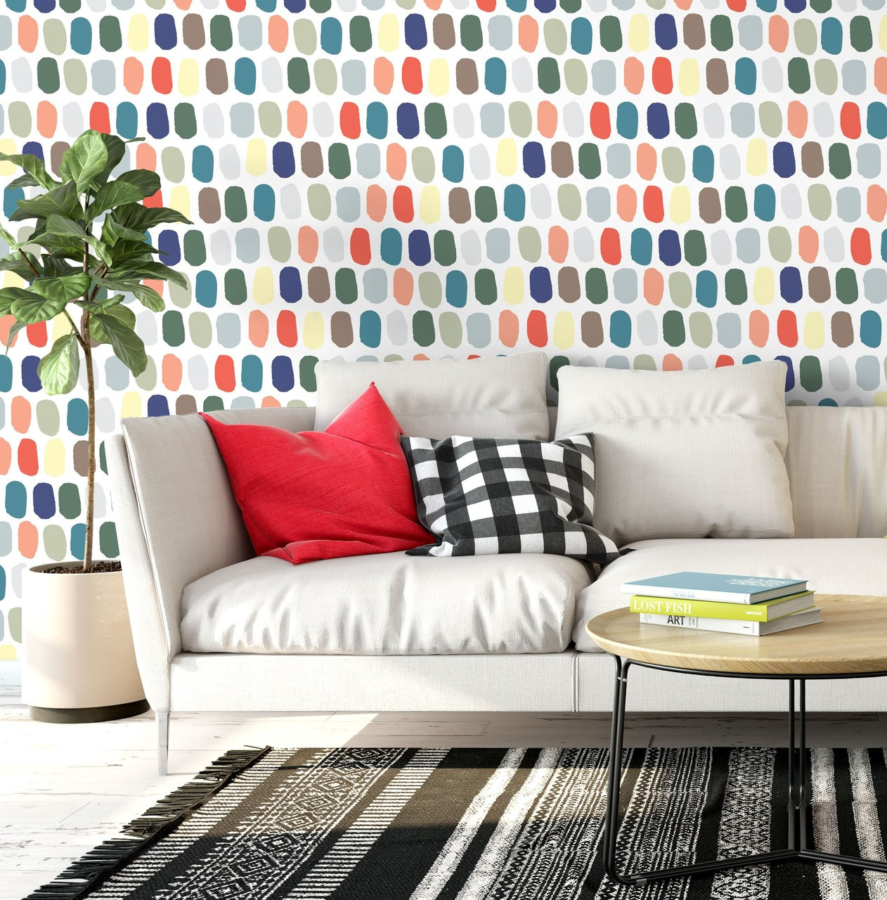 Buy Colorful Geometric Pattern D2 NonPVC SelfAdhesive Peel  Stick Vinyl  Wallpaper Roll Cover 36 sqft Area Online in India at Best Price  Modern  WallPaper  Wall Arts  Home Decor 
