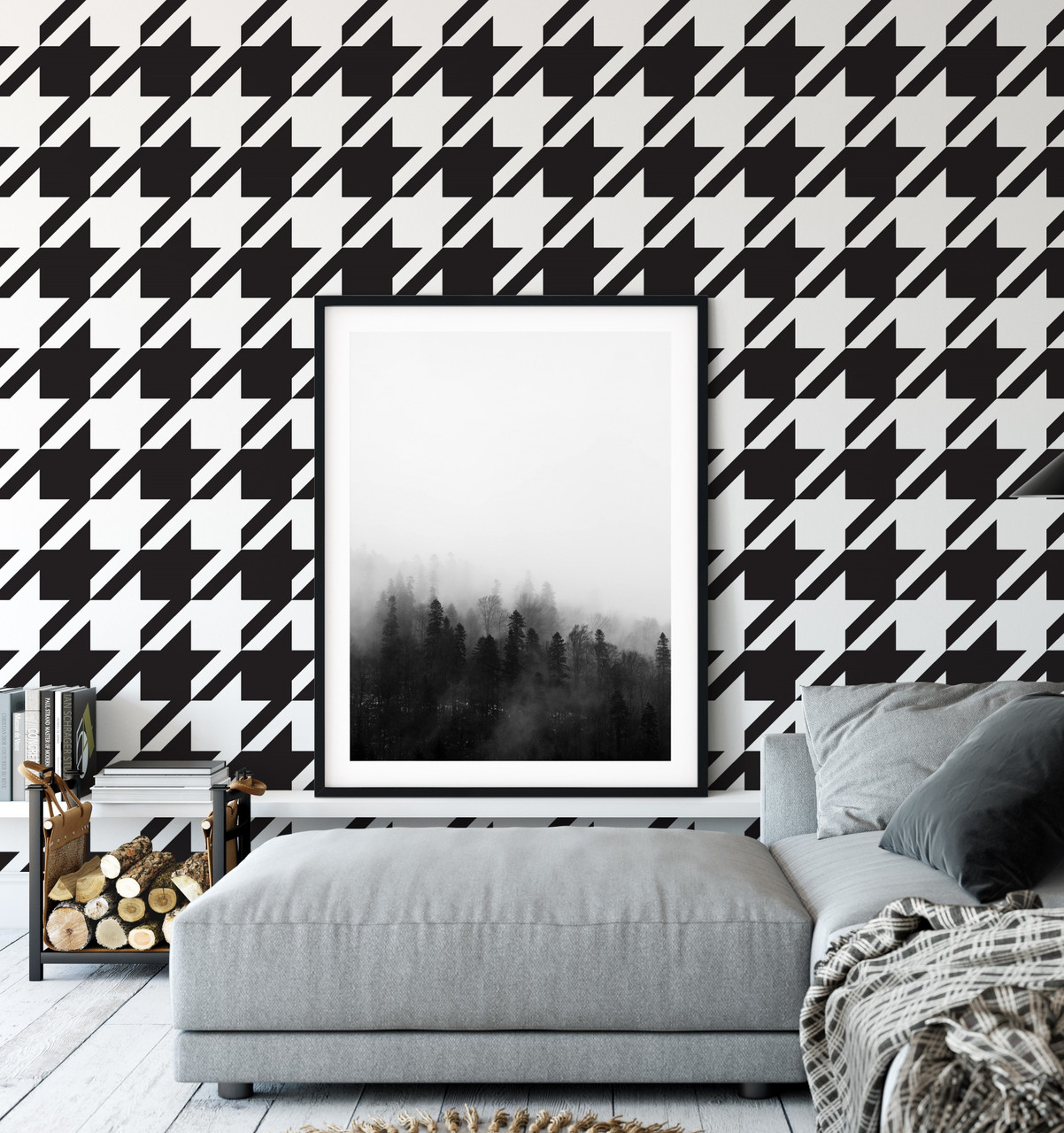 Buy Houndstooth Wallpaper Black White Houndstooth by Online in India  Etsy