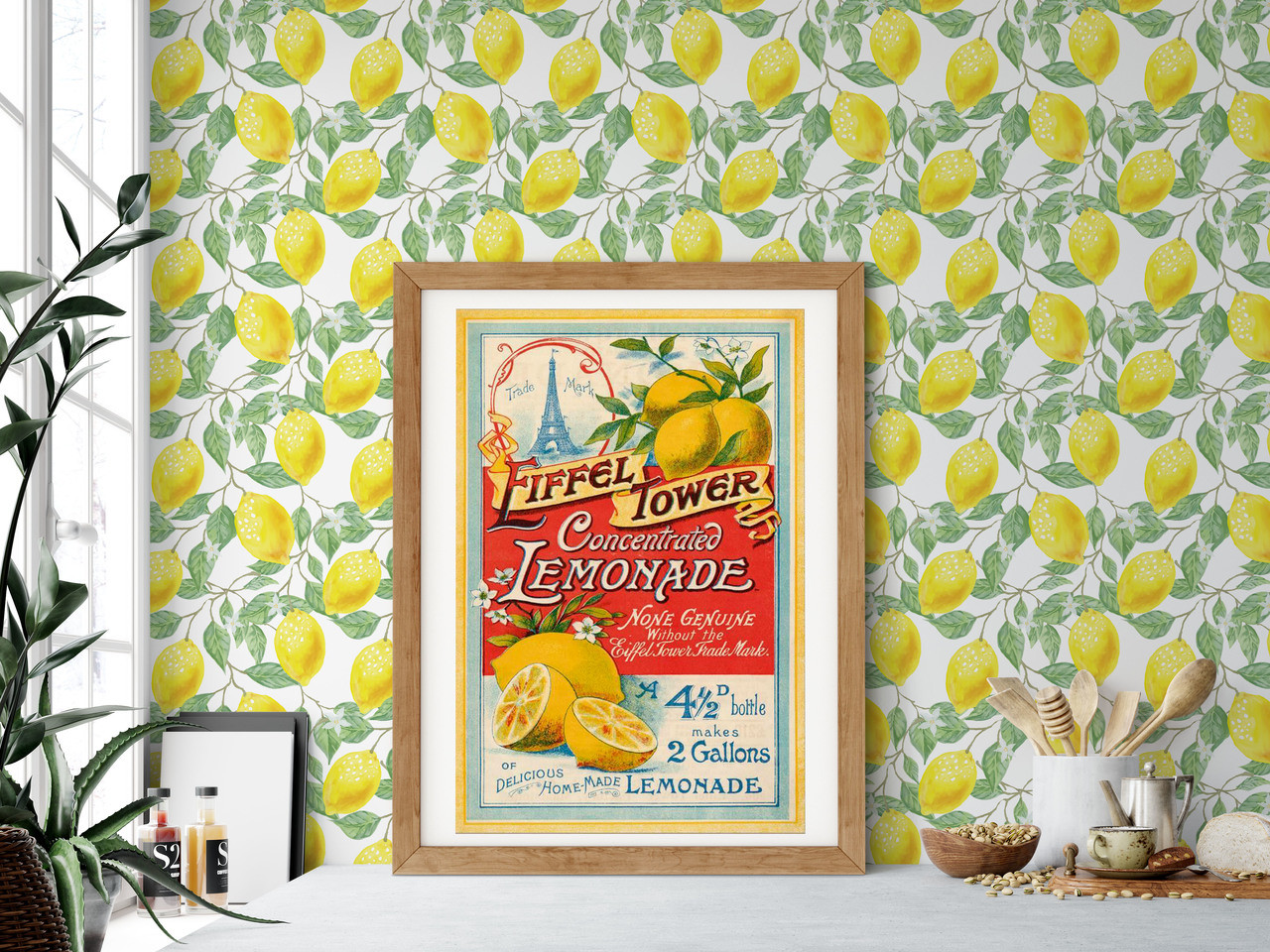 lemon wallpaper for kitchen