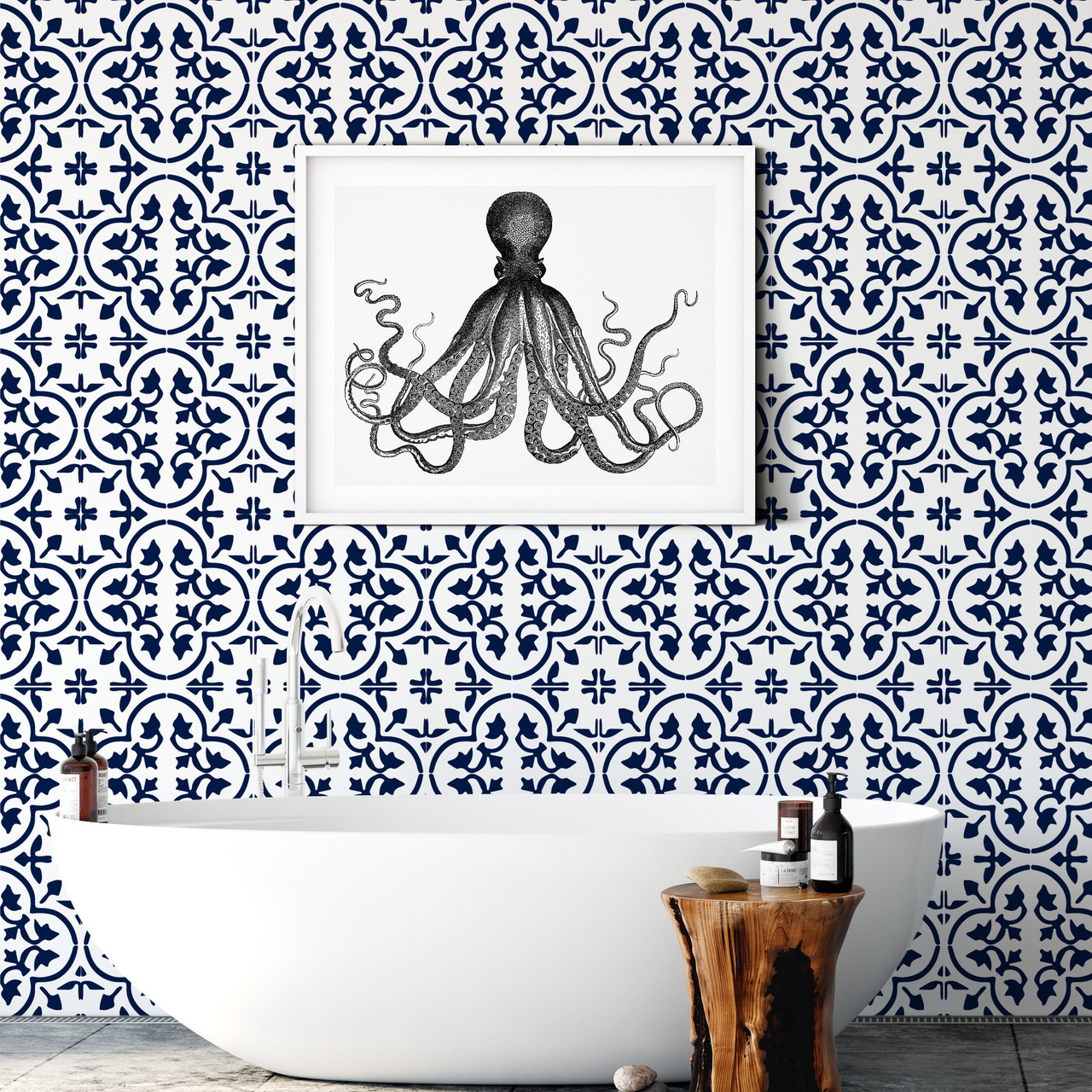 Buy SV Collections Navy Blue Damask SELF Adhesive Wallpaper for Bedroom  LIVINGROOM Kitchen Corridor Restaurant Peel and Stick Vinyl Wallpaper   20045 cm  9 SQFT Approx Online at Best Prices in India  JioMart