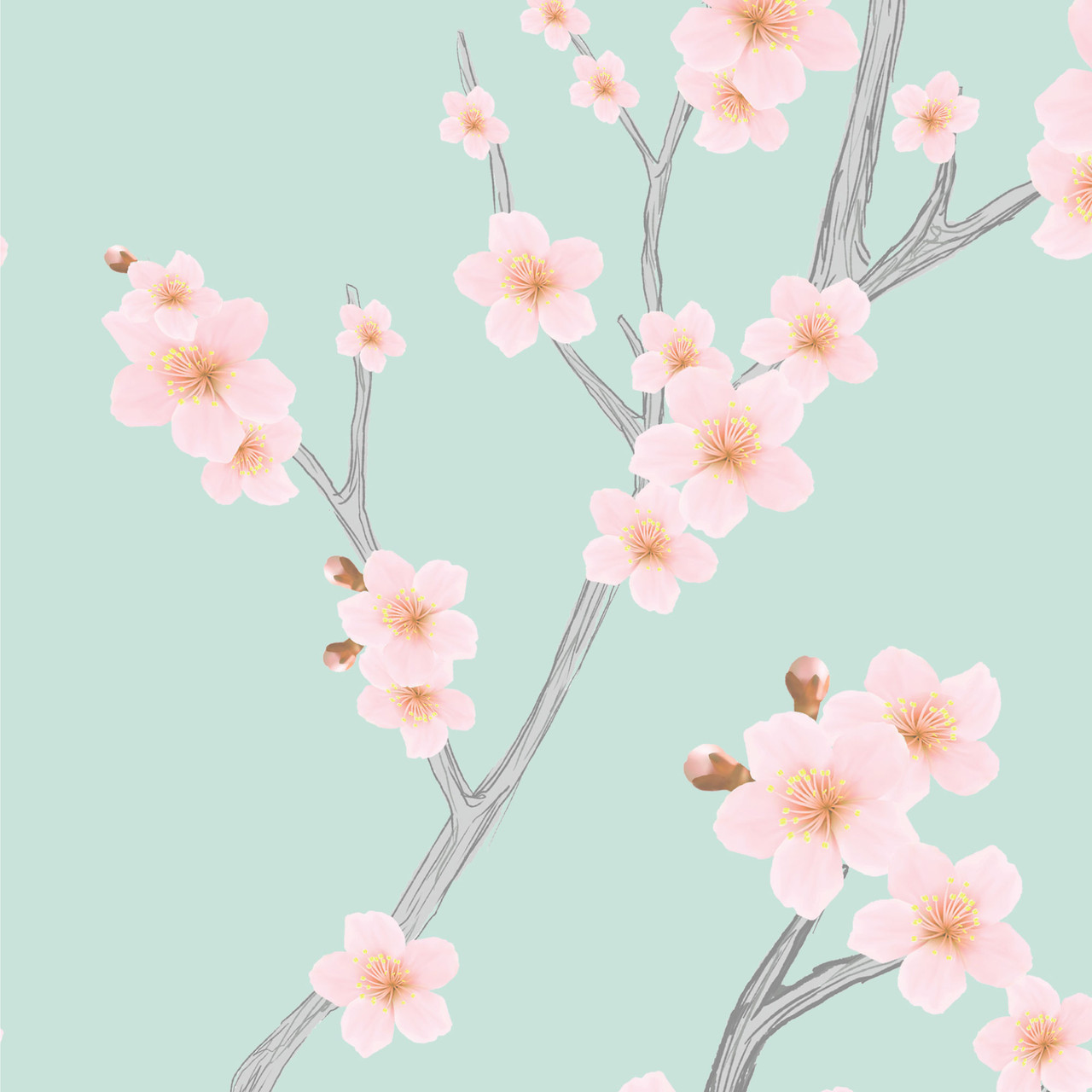 Cream Red Cherry Blossom Wallpaper Mural Feathr Wallpapers, 54% OFF