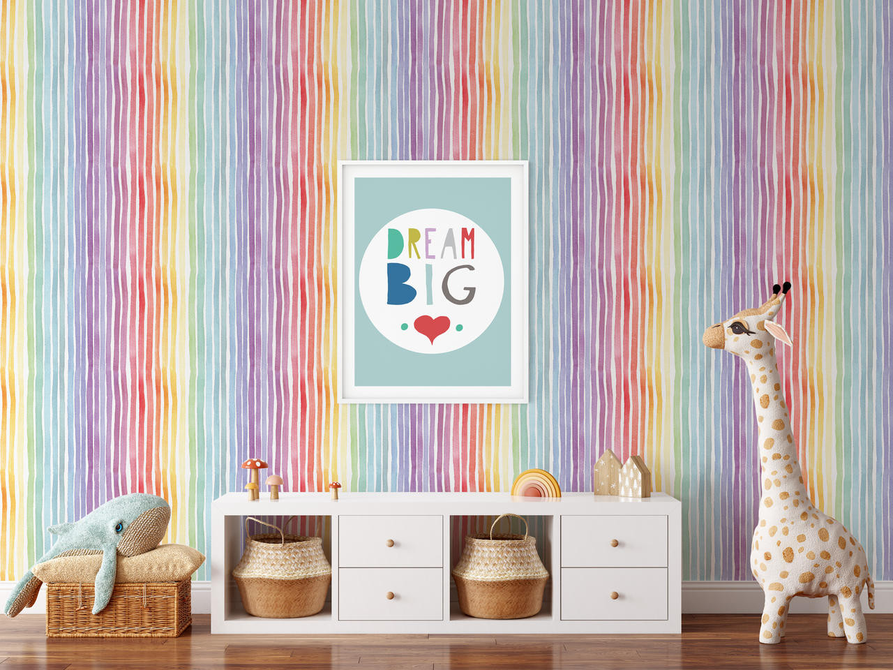 Rainbow Stripes Peel and Stick Wallpaper  Paperbird