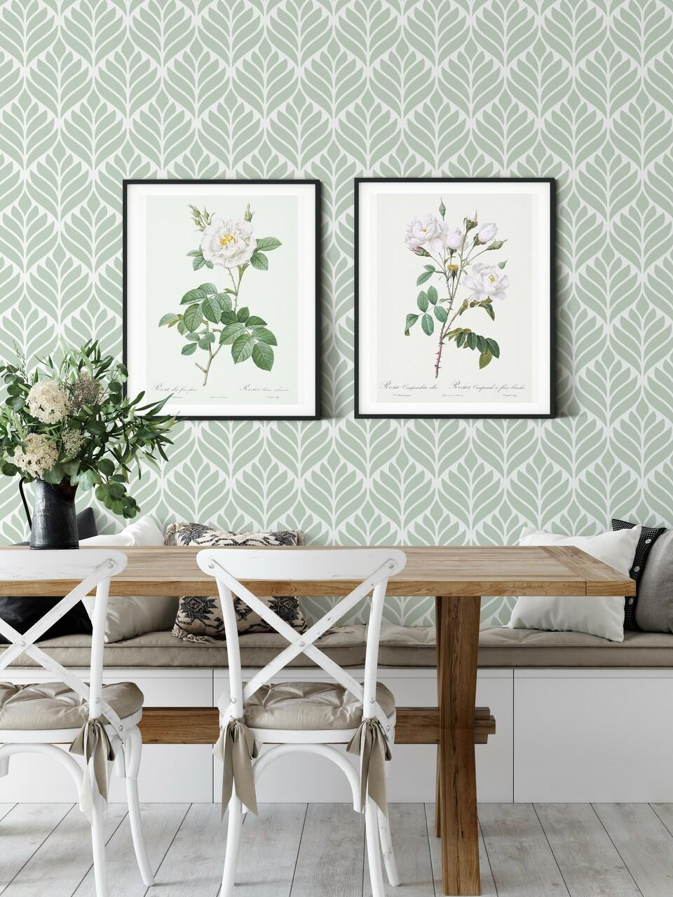 Modern Leaf Peel and Stick Wallpaper  Paperbird