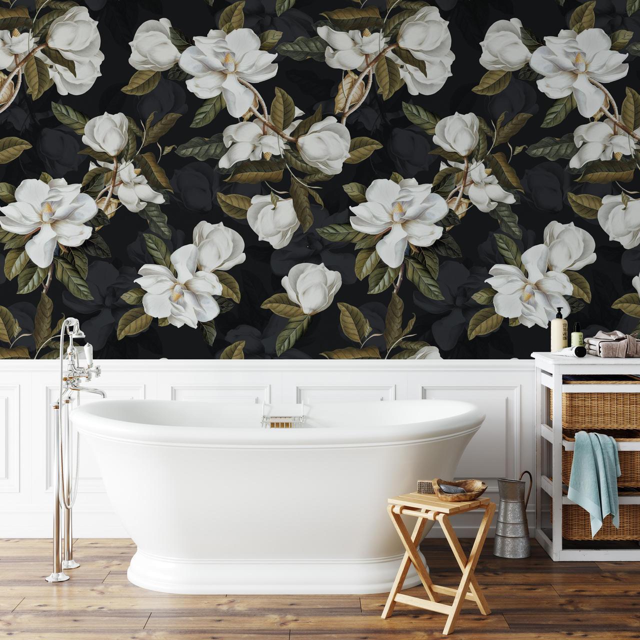 plant wallpaper for bathroom