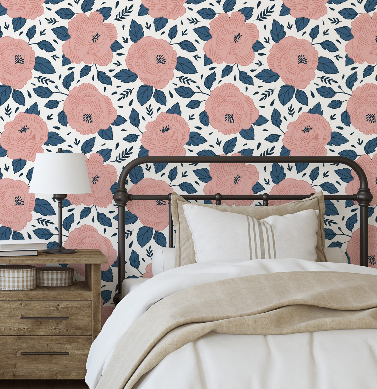 Camels Courtyard  Peel  Stick Wallpaper  Navy