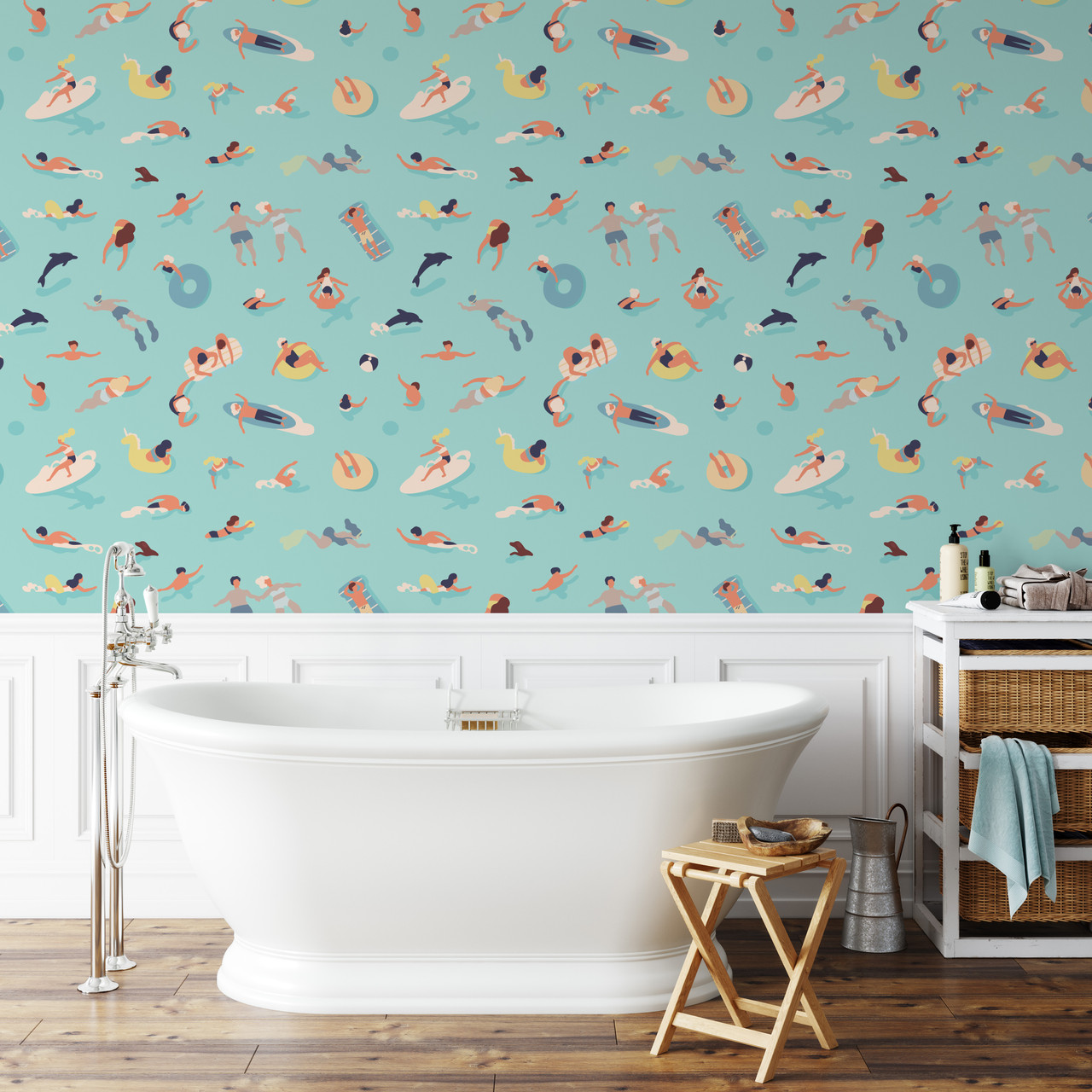 ocean bathroom wallpaper