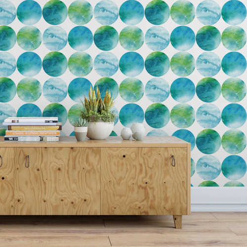 Watercolor Circles Peel and Stick Wallpaper