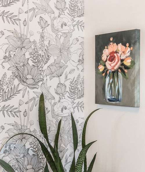 Black and White Floral Peel and Stick Wallpaper - Peel and Stick ...