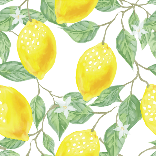 Watercolor Lemons Peel and Stick Wallpaper