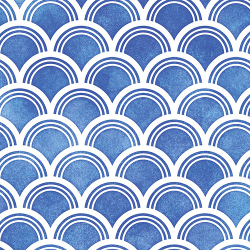 Blue arches wallpaper close up