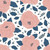 Navy and Pink Floral Peel and Stick Wallpaper