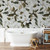 Southern Magnolia Flowers Peel and Stick Wallpaper by Paperbird Home featuring large white blooms and green leaves, perfect for the coastal farmhouse bathroom or bedroom feel.