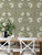 Dining room wallpaper with flowers and leaves