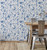 Kitchen wallpaper with etched flowers and leaves