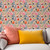 Faux Embroidery Floral Peel and Stick Wallpaper featuring a detailed pink and green stitched floral effect, Paperbird Home removable wallpaper for a girl’s bedroom