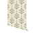 A panel of wallpaper with green leaves and a cream background