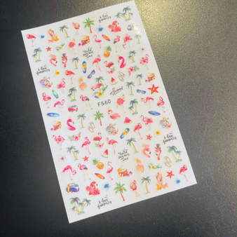 Flamingo I Love Summer Stickers