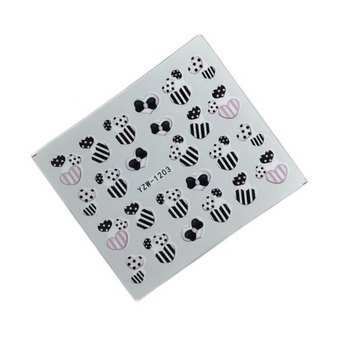 Light Pink &amp; Black Heart Waterslide Decals