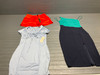 64 Unit Lot (SKU#: AB1715) Michael Kors, House of Harlow, Tahari, Calvin Klein, Nautica, Nicole Miller, Taylor, Sugar Moon, Ralph Lauren Polo, American Rag, Puro Lino, Alexander Jordan, Sim & Sam, Monteau, Ellen Tracy, Playboy, Gaze, and more