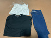 47 Unit Lot (SKU#: AB1378) Adidas, Lucky Brand, Calvin Klein, Tahari, Armani Exchange, Adrianna Papell, Cyrus, and more
