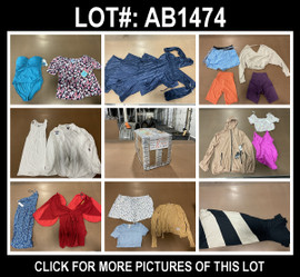 57 Unit Lot (SKU#: AB1474) 7 For All Mankind, Free People, BKLYN, Sim & Sam, Alexia Admor, Tommy Bahama, and more