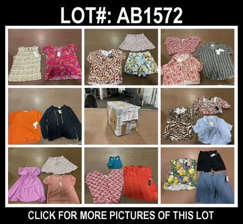 63 Unit Lot (SKU#: AB1572) Michael Kors, Cyrus, Calvin Klein, Nanette Lepore,  Green Envelope, Danskin, Becc, Sincerely Jules, Seamless, Nautica, Cable and Gauge, Rachel Roy, Cynthia Rowley, and more