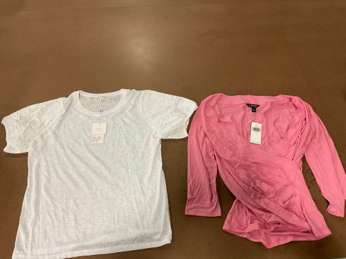 56 Unit Lot (SKU#: AB1573) Tahari, Rachel Zoe, Magaschoni, Ralph Lauren,  DKNY, Alex lili, Max Stuido, Rose + Olive, Nautica, Columbia Jacket, Cynthia Rowley, Tommy Bahama, Peleione, Joie, Calvin Klein, Sim & Sam, and more