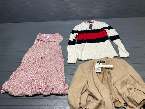 28 Unit Lot (SKU#: AB1807) House of Harlow, Eddie Bauer, Zara, 21 Saints, Young Fabolous Broke, Tommy Hilfiger, Calvin Klein, Max Stuido, ReWash, Cyrus, Jones New York, Ralph Lauren Polo, Love on a Hanger, and more
