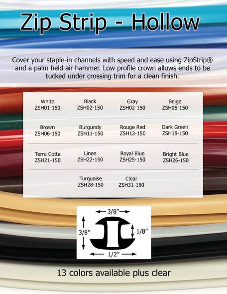 Hollow Zip Strip Awning Spline