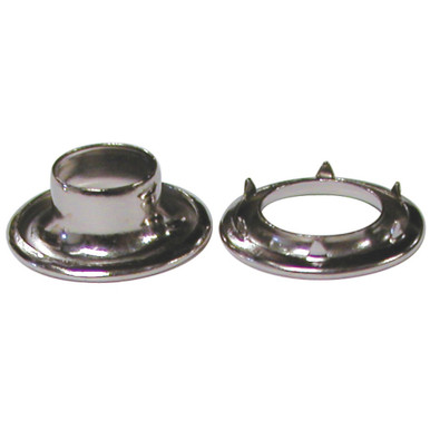 Grommets: Rolled Rim and Spur Washers - Nickel Plated Brass