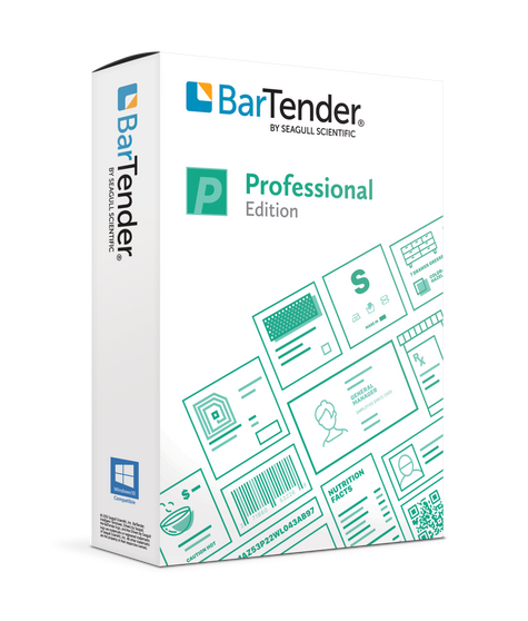 BarTender Professional: Application License + 1 Printer (includes 1 Year of Standard Maintenance & Support)
