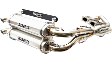 Trinity Racing Stage 5 FULL Dual Exhaust System (Brushed Aluminum