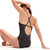 Speedo Allover Fixed Crossback Swimsuit - Black - 38"